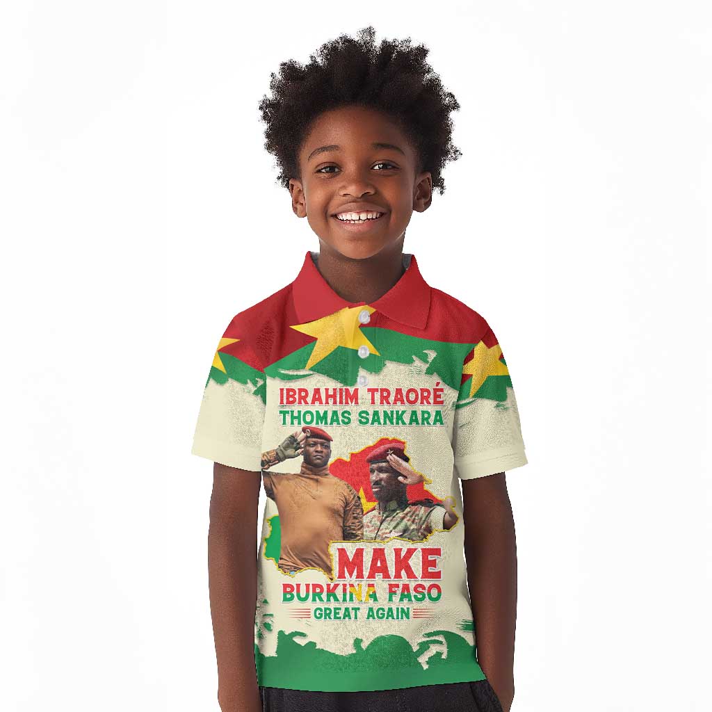 Ibrahim Traore Thomas Sankara Kid Polo Shirt Make Burkina Faso Great Again
