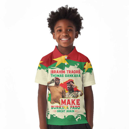 Ibrahim Traore Thomas Sankara Kid Polo Shirt Make Burkina Faso Great Again
