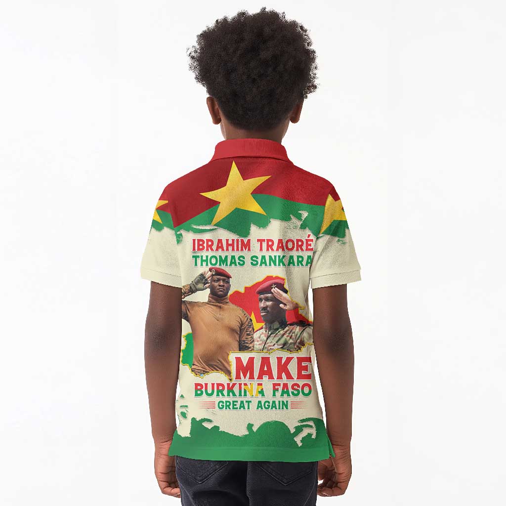 Ibrahim Traore Thomas Sankara Kid Polo Shirt Make Burkina Faso Great Again