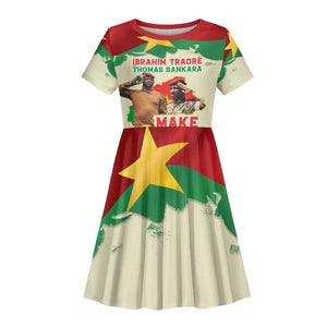 Ibrahim Traore Thomas Sankara Kid Short Sleeve Dress Make Burkina Faso Great Again