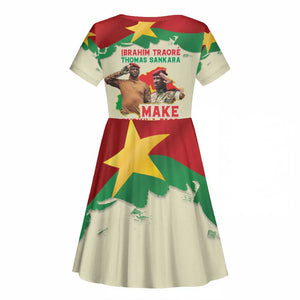 Ibrahim Traore Thomas Sankara Kid Short Sleeve Dress Make Burkina Faso Great Again