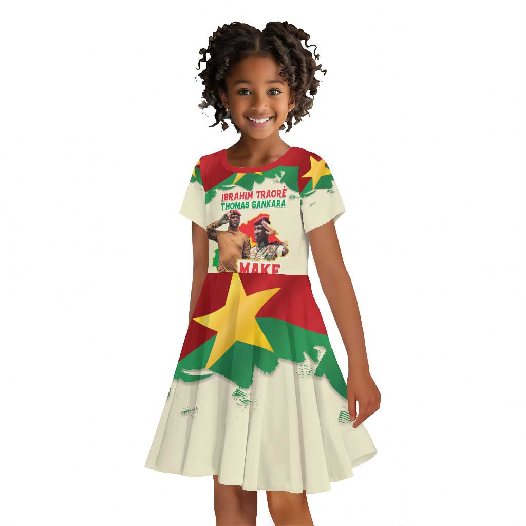Ibrahim Traore Thomas Sankara Kid Short Sleeve Dress Make Burkina Faso Great Again