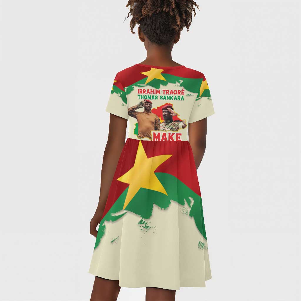 Ibrahim Traore Thomas Sankara Kid Short Sleeve Dress Make Burkina Faso Great Again
