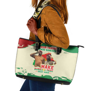 Ibrahim Traore Thomas Sankara Leather Tote Bag Make Burkina Faso Great Again