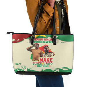 Ibrahim Traore Thomas Sankara Leather Tote Bag Make Burkina Faso Great Again
