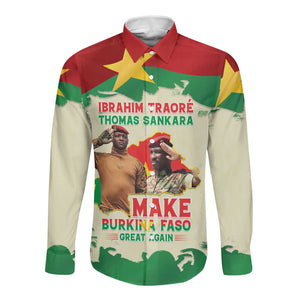 Ibrahim Traore Thomas Sankara Long Sleeve Button Shirt Make Burkina Faso Great Again