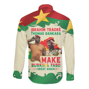 Ibrahim Traore Thomas Sankara Long Sleeve Button Shirt Make Burkina Faso Great Again