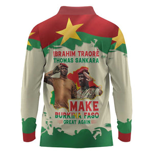Ibrahim Traore Thomas Sankara Long Sleeve Polo Shirt Make Burkina Faso Great Again