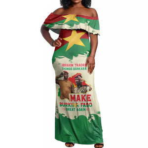 Ibrahim Traore Thomas Sankara Off Shoulder Maxi Dress Make Burkina Faso Great Again