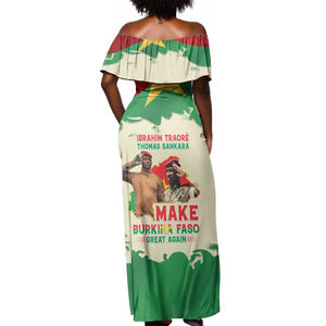 Ibrahim Traore Thomas Sankara Off Shoulder Maxi Dress Make Burkina Faso Great Again
