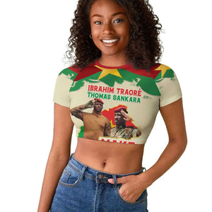 Ibrahim Traore Thomas Sankara Raglan Cropped T shirt Make Burkina Faso Great Again