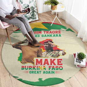 Ibrahim Traore Thomas Sankara Round Carpet Make Burkina Faso Great Again