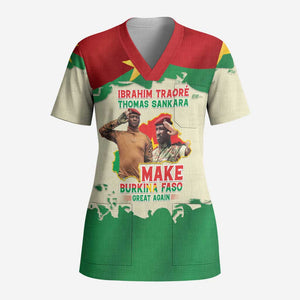 Ibrahim Traore Thomas Sankara Scrub Top Make Burkina Faso Great Again - African Pride