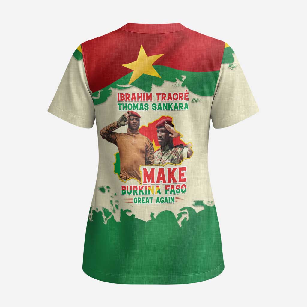 Ibrahim Traore Thomas Sankara Scrub Top Make Burkina Faso Great Again - African Pride