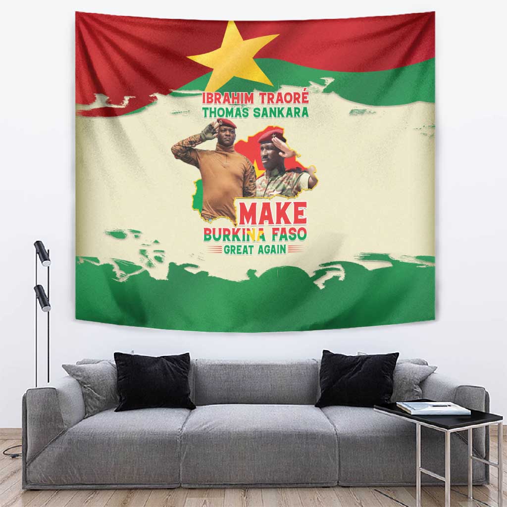 Ibrahim Traore Thomas Sankara Tapestry Make Burkina Faso Great Again