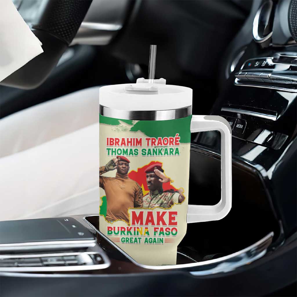 Ibrahim Traore Thomas Sankara Tumbler With Handle Make Burkina Faso Great Again