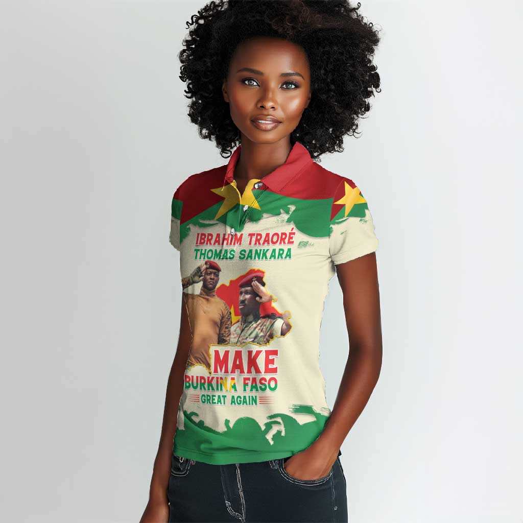 Ibrahim Traore Thomas Sankara Women Polo Shirt Make Burkina Faso Great Again