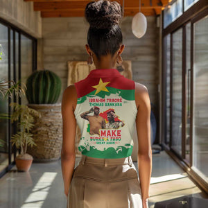 Ibrahim Traore Thomas Sankara Women Sleeveless Polo Shirt Make Burkina Faso Great Again