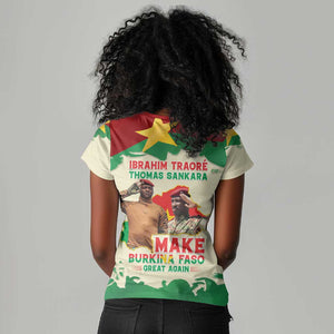 Ibrahim Traore Thomas Sankara Women V-Neck T-Shirt Make Burkina Faso Great Again