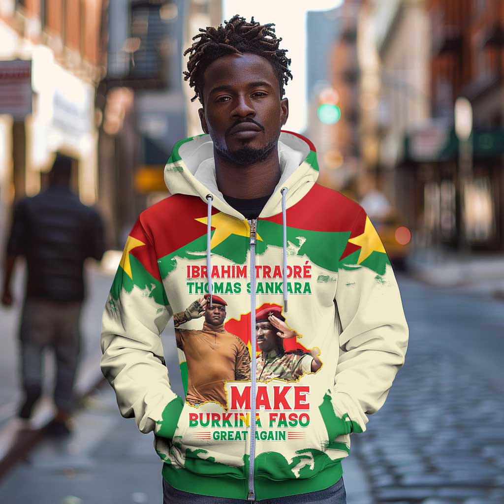 Ibrahim Traore Thomas Sankara Zip Hoodie Make Burkina Faso Great Again
