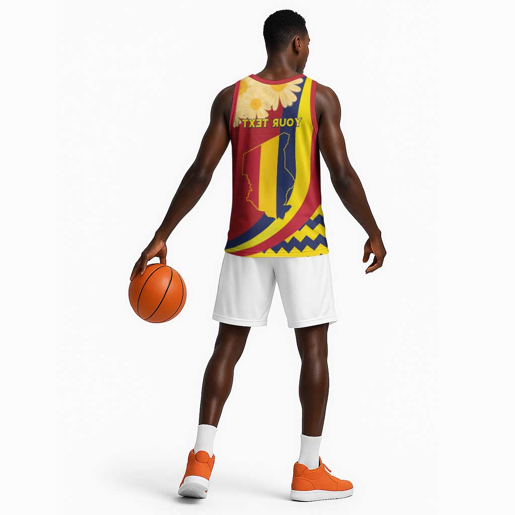 Personalised Afro Chad Basketball Jersey Happy 65th of Independence - African Pride