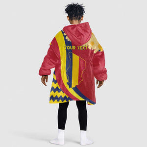 Personalised Afro Chad Kid Wearable Blanket Hoodie Happy 65th of Independence