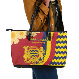 Afro Chad Leather Tote Bag Happy 65th of Independence