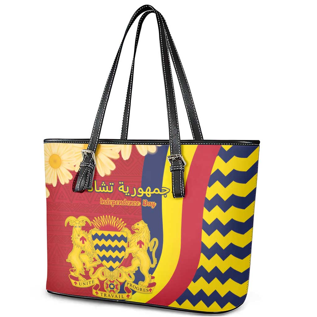 Afro Chad Leather Tote Bag Happy 65th of Independence