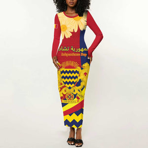 Personalised Afro Chad Long Sleeve Bodycon Dress Happy 65th of Independence