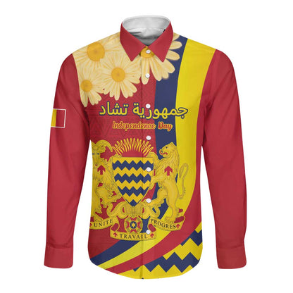 Personalised Afro Chad Long Sleeve Button Shirt Happy 65th of Independence