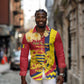Personalised Afro Chad Long Sleeve Button Shirt Happy 65th of Independence