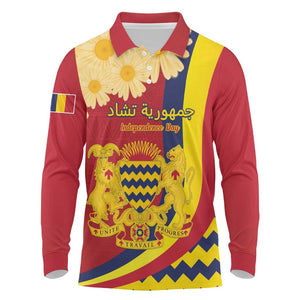 Personalised Afro Chad Long Sleeve Polo Shirt Happy 65th of Independence