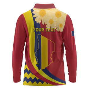 Personalised Afro Chad Long Sleeve Polo Shirt Happy 65th of Independence
