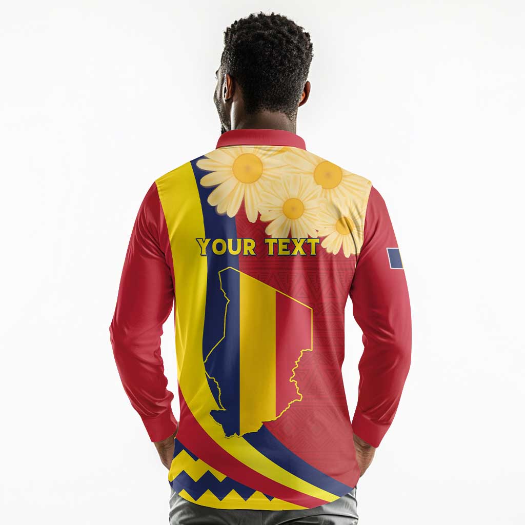 Personalised Afro Chad Long Sleeve Polo Shirt Happy 65th of Independence