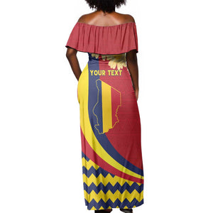 Personalised Afro Chad Off Shoulder Maxi Dress Happy 65th of Independence