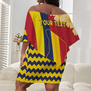 Personalised Afro Chad Off Shoulder Short Dress Happy 65th of Independence