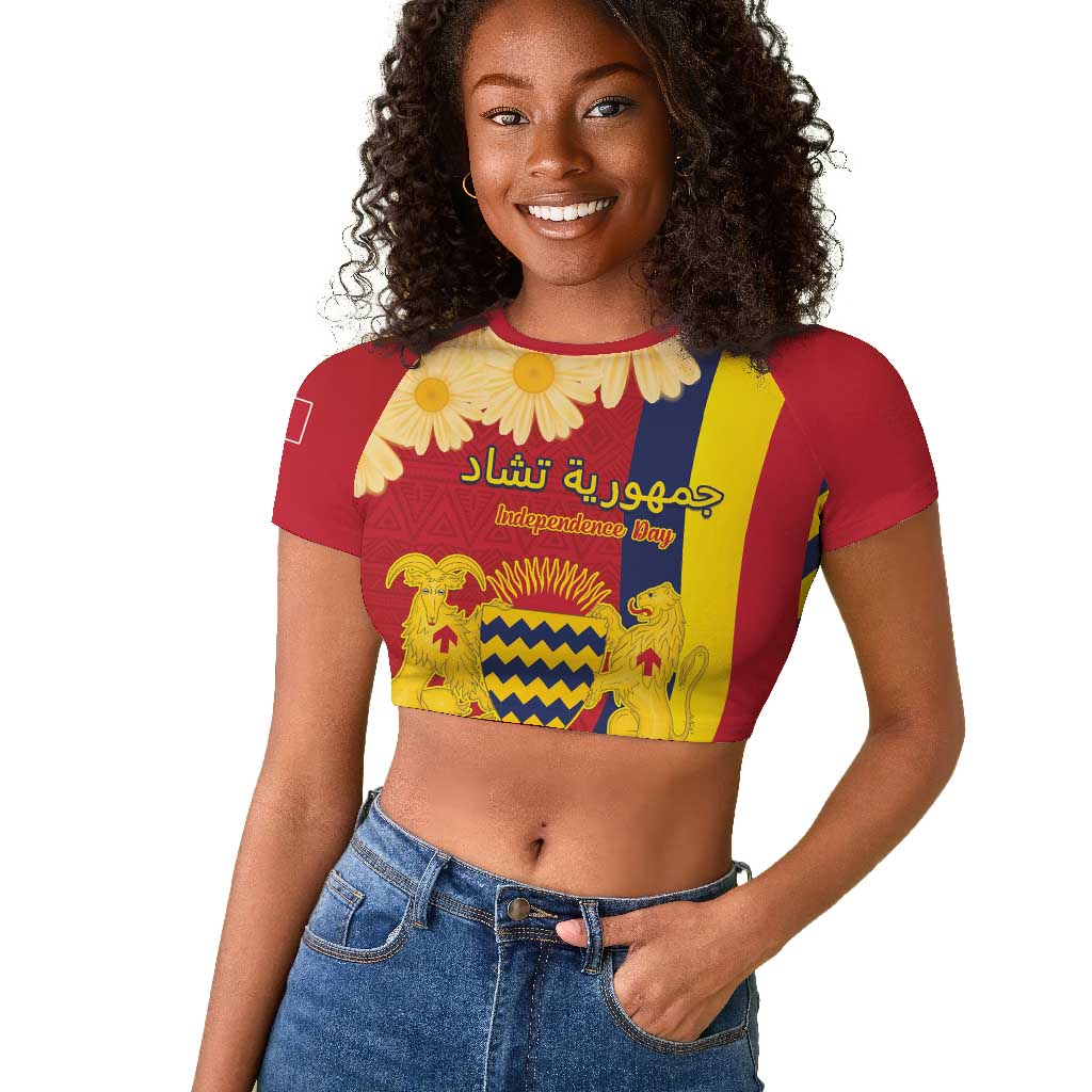 Personalised Afro Chad Raglan Cropped T shirt Happy 65th of Independence