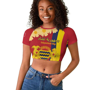 Personalised Afro Chad Raglan Cropped T shirt Happy 65th of Independence
