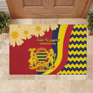 Afro Chad Rubber Doormat Happy 65th of Independence