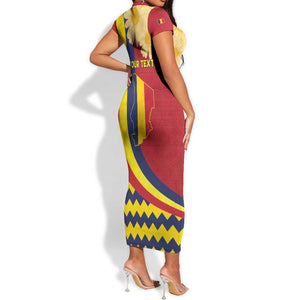 Personalised Afro Chad Short Sleeve Bodycon Dress Happy 65th of Independence