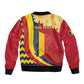 Personalised Afro Chad Sleeve Zip Bomber Jacket Happy 65th of Independence