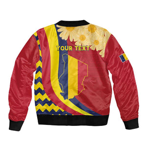 Personalised Afro Chad Sleeve Zip Bomber Jacket Happy 65th of Independence