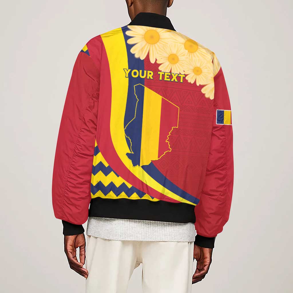 Personalised Afro Chad Sleeve Zip Bomber Jacket Happy 65th of Independence