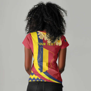 Personalised Afro Chad Women V-Neck T-Shirt Happy 65th of Independence