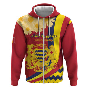 Personalised Afro Chad Zip Hoodie Happy 65th of Independence