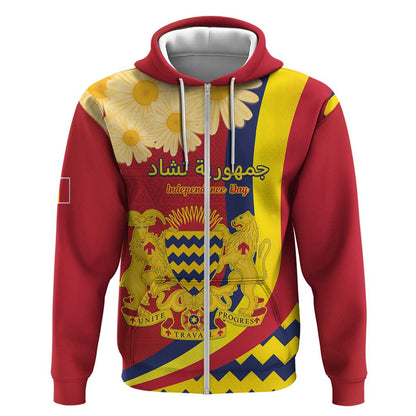 Personalised Afro Chad Zip Hoodie Happy 65th of Independence