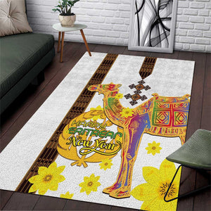 Melkam Enkutatash Eritrean Area Rug Camel With Habesha Tilet Pattern - African Pride