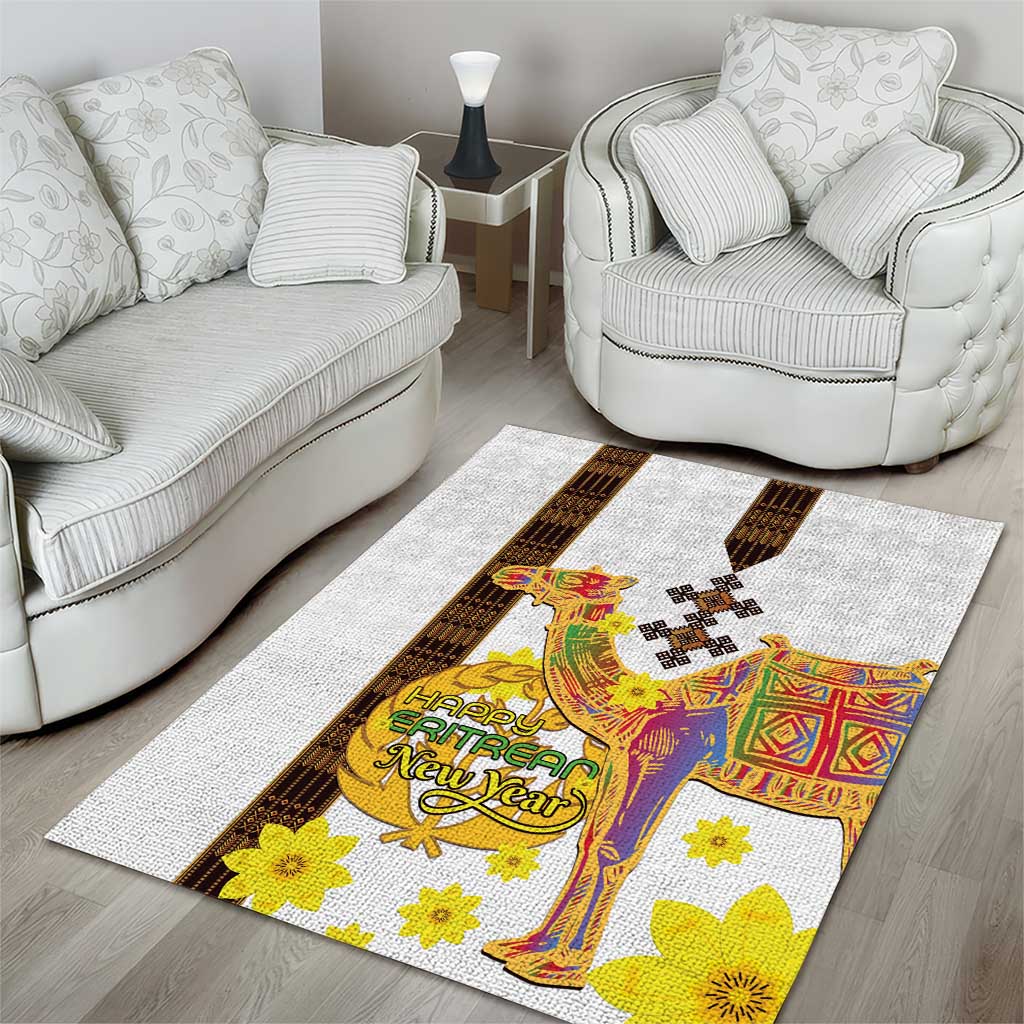 Melkam Enkutatash Eritrean Area Rug Camel With Habesha Tilet Pattern - African Pride