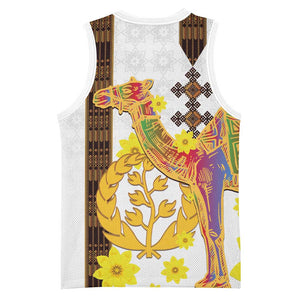 Melkam Enkutatash Eritrean Basketball Jersey Camel With Habesha Tilet Pattern - African Pride