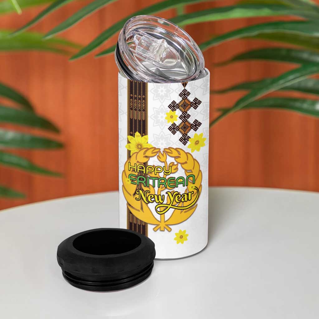 Melkam Enkutatash Eritrean 4 in 1 Can Cooler Tumbler Camel With Habesha Tilet Pattern - African Pride
